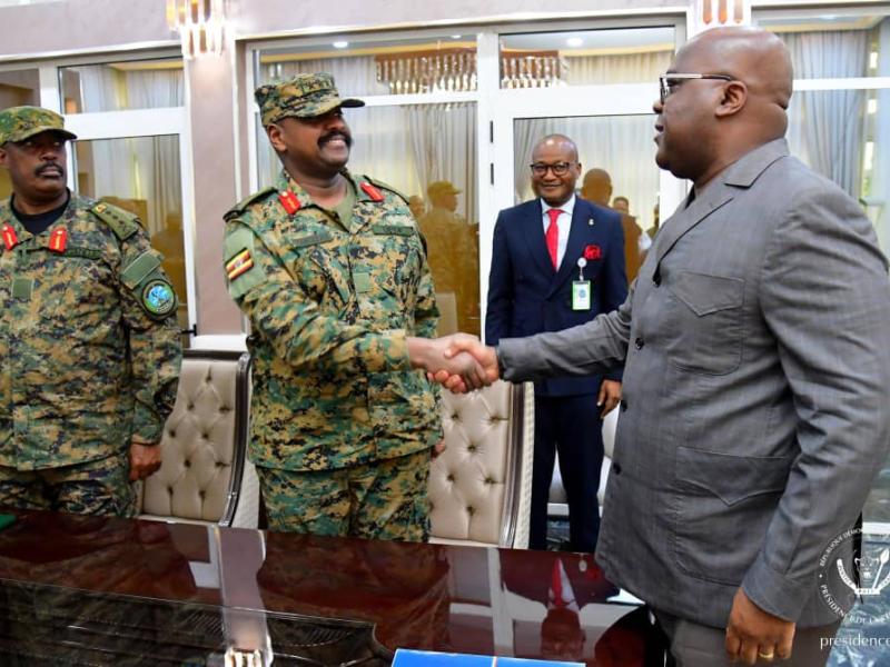 Le Général Muhoozi KAINERUGABA reçu en audience par le Président Félix TSHISEKEDI à Kinshasa