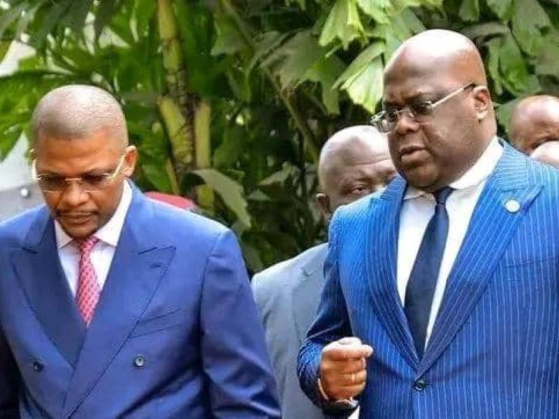 Le ministre Didier Budimbu en charge des Sport et le Président de la République Félix Tshisekedi [photo d’illustration]