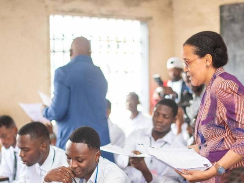 La ministre Raïssa Malu, chargée de l’Education nationale et Nouvelle citoyenneté, en RDC lors du lancement de la session ordinaire de l’Exetat 2025 [photo d’illustration]
