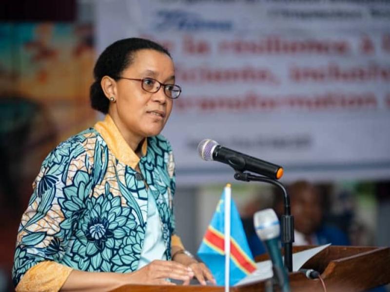 La ministre de l'éducation nationale Raissa Malu, lors de cette activité [photo d'illustration]
