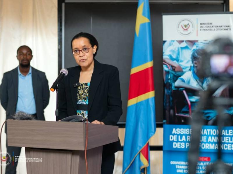 Raïssa Malu, ministre d'État, ministre en charge de l'Éducation nationale et de la nouvelle citoyenneté