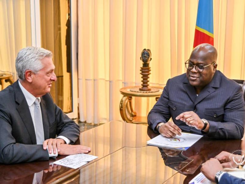 Filippo Grandi, Haut Commissaire des Nations Unies pour les réfugiés, reçu par le Président Félix Tshisekedi à la cité de l’Union Africaine