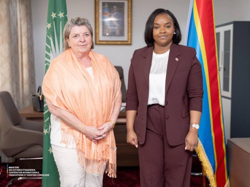 L’Ambassadrice canadienne en RDC, Maryse Guilbeault, reçue à Kinshasa, par Noella Ayeganagato, Vice-ministre des Affaires étrangères