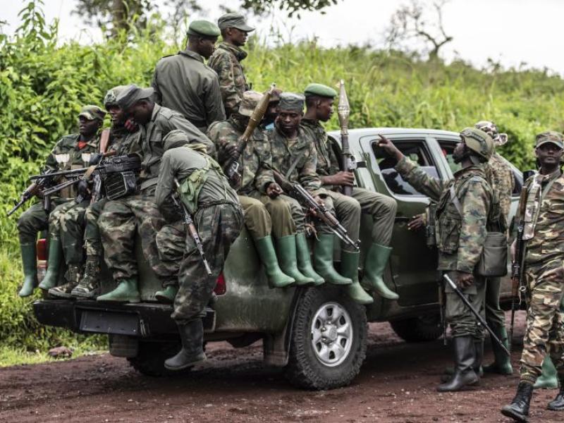 Des rebelles du M23-AFC sur un pick-up à Kibumba dans la province du Nord-Kivu [photo d’illustration]