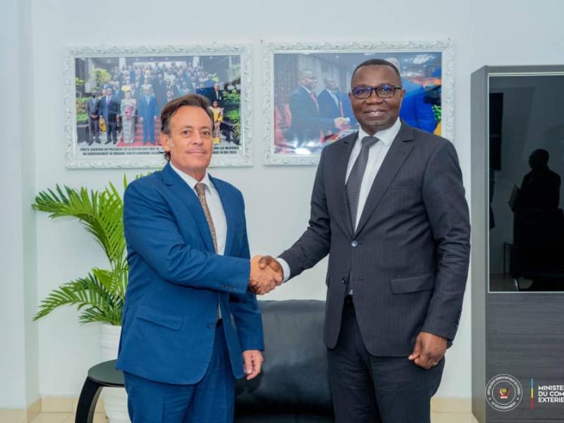 Roberto Parente, ambassadeur brésilien en RDC, reçu par Julien Paluku Kahongya, ministre du Commerce extérieur [photo d’illustration]