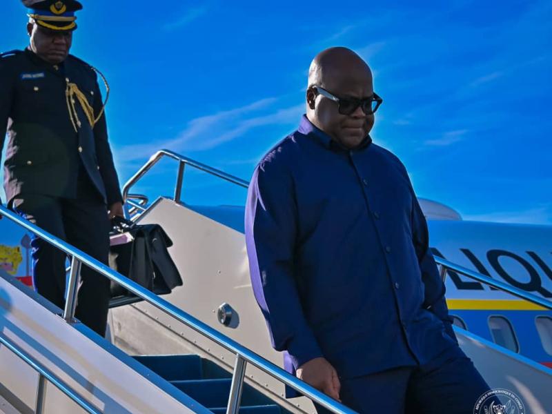 Le Président Félix Tshisekedi atterrit à l'aéroport d'Astana