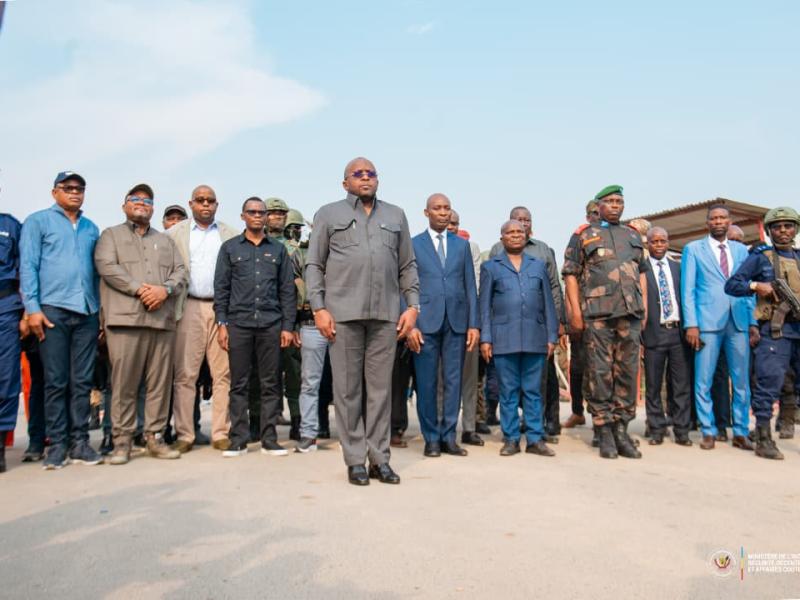 Arrivée du VPM de l'Intérieur Jacquemain Shabani Lukoo à Uvira dans le Sud-Kivu