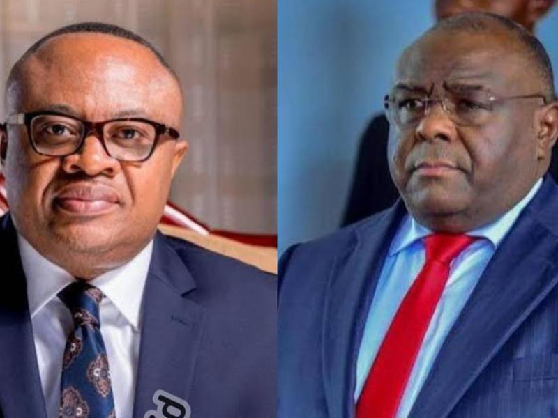 L’opposant Claudel Lubaya et le VPM des Transports Jean-Pierre Bemba [photo d’illustration]
