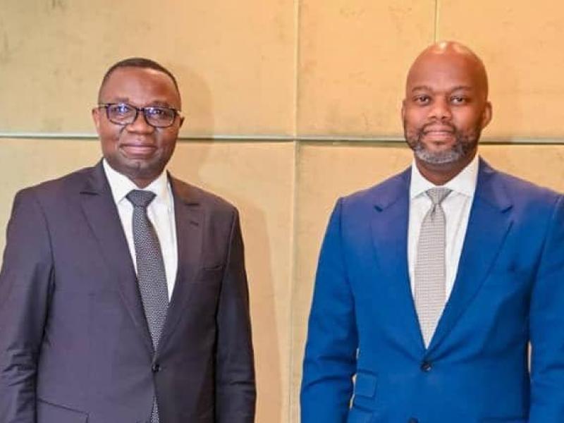 Le ministre congolais du Commerce extérieur,  Julien Paluku Kahongya, avec  le secrétaire général de la ZLECAF, Wamkene Mene [photo d’illustration]