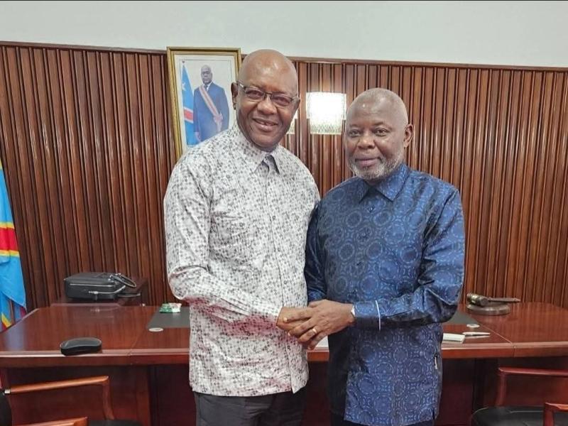 Le Révérend Docteur Job Mukadi et l'ex-speaker de l'Assemblée nationale Vital Kamerhe