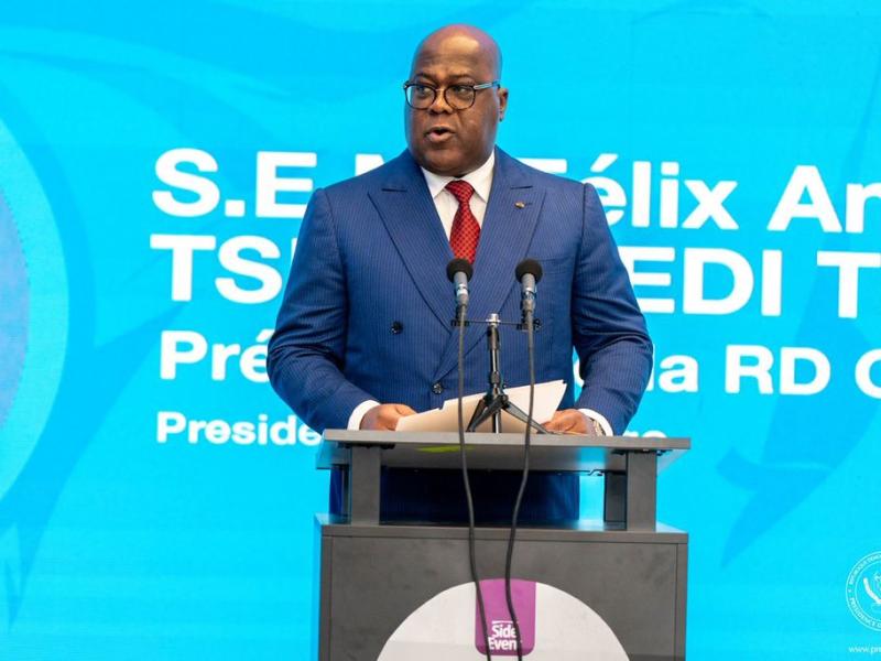 Le Président Congolais Félix-Antoine Tshisekedi Tshilombo, lors de son plaidoyer pour la reconnaissance du Génocost congolais à Manhattan -USA