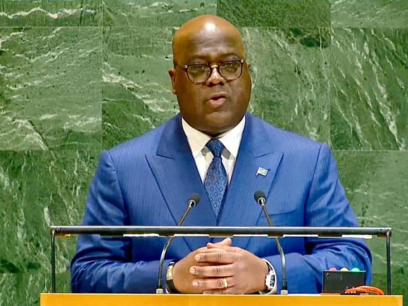 Le Président Félix Tshisekedi lors de son allocution à la 80ème Session ordinaire de l'Assemblée Générale de l’ONU