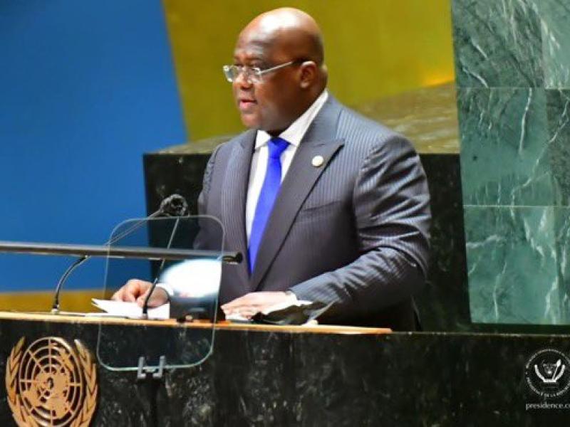 Le Président Félix Tshisekedi à la tribune de l’ONU
