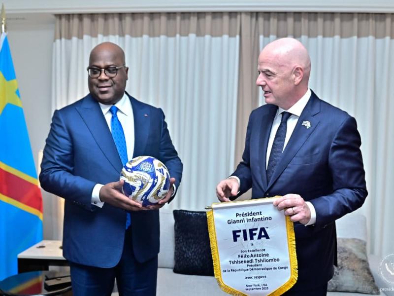 Le Président de la République Félix Tshisekedi et le Président de la FIFA, lors d'un échange jeudi 25 septembre 2025, à New-York