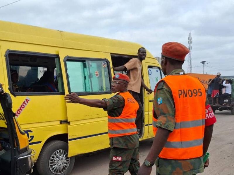 Quelques éléments de la police militaire sur l'une des principales artères de Kinshasa. [ Photo d'illustration ]