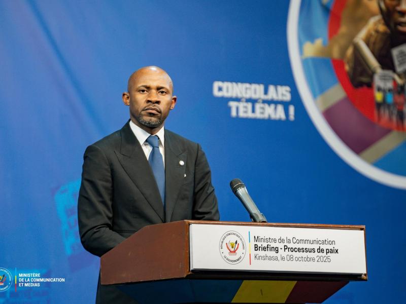 Le ministre de la Communication et Médias, porte-parole du gouvernement Patrick Muyaya