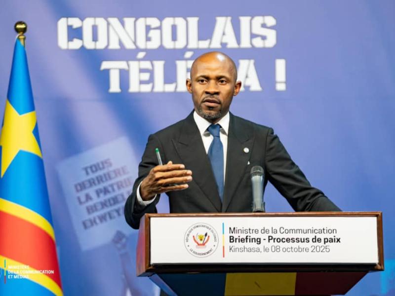 Le ministre de la Communication et Médias, porte-parole du gouvernement de la RDC, Patrick Muyaya Katembwe