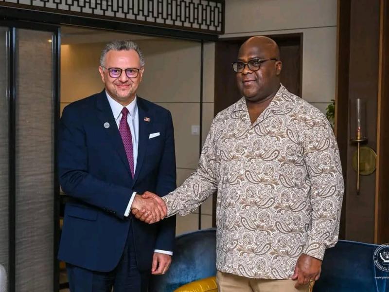 Félix Tshisekedi, et Massad Boulos, Conseiller principal pour l’Afrique du Président américain Donald Trump [photo d'illustration]