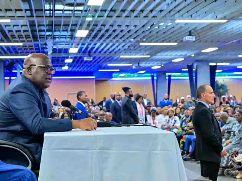 Félix Tshisekedi devant les congolais de la diaspora en Belgique [photo archives 2024]