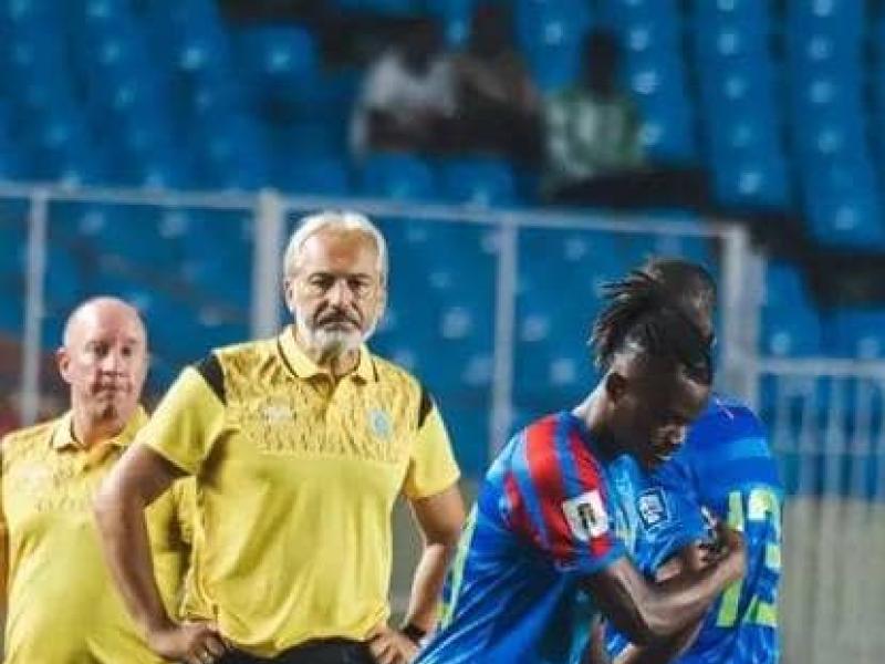 Sébastien Desabre et quelques Léopards lors l'affiche RDC-Soudan au Stade des Martyrs. [Photo d'illustration]