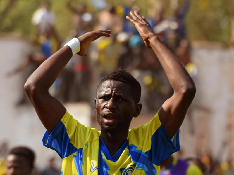 Le milieu du terrain de Lupopo, Aggée Basiala en pleine célébration. [Photo d'illustration]