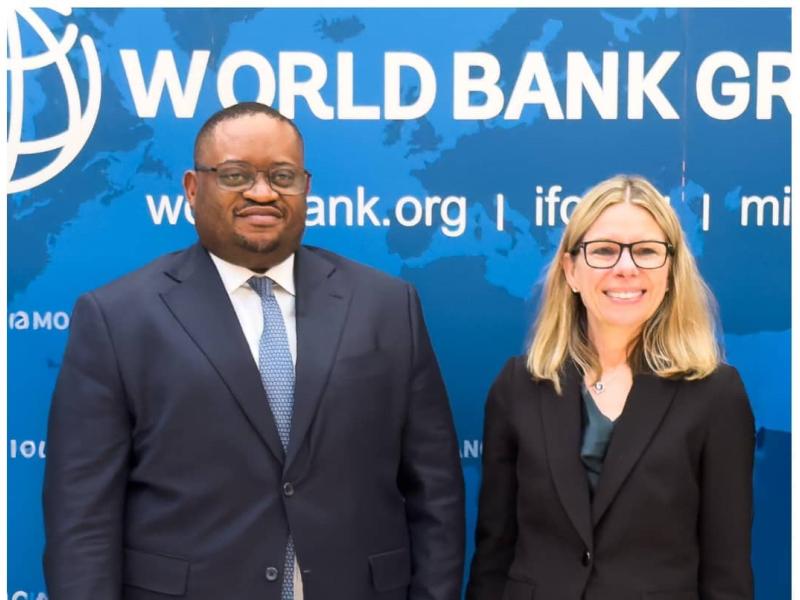 Le ministre Doudou Fwamba avec Anna Bjerde, Directrice générale de la Banque Mondiale