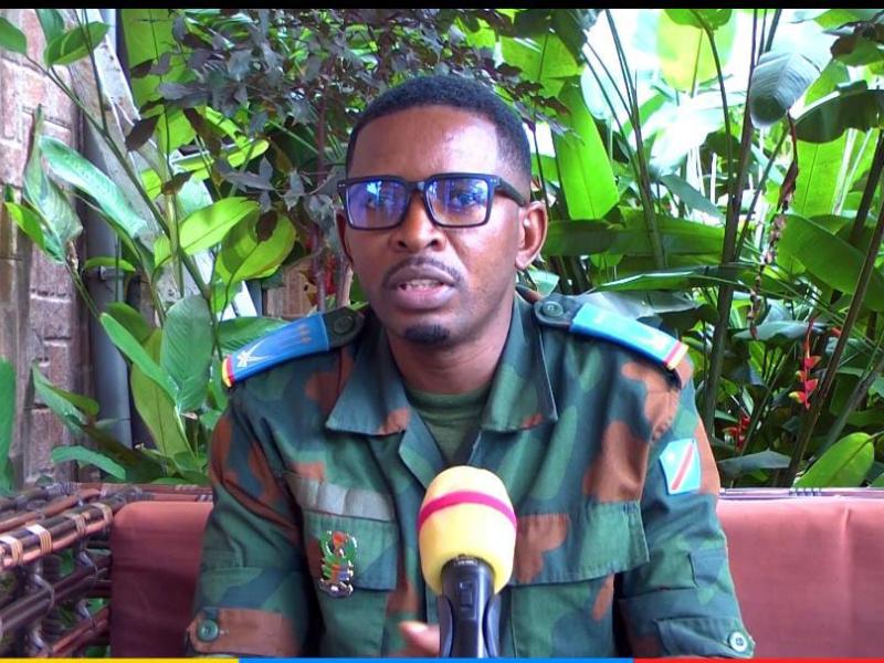 Capitaine Antony Mualushayi,  Directeur de communication de la Onzième Région Militaire [photo d’illustration]