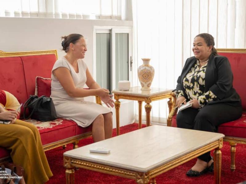 La Ministre congolaise des affaires étrangères Thérèse Kayikwamba Wagner et l'ambassadrice du Royaume de la Belgique en RDC Roxane de Bilderling
