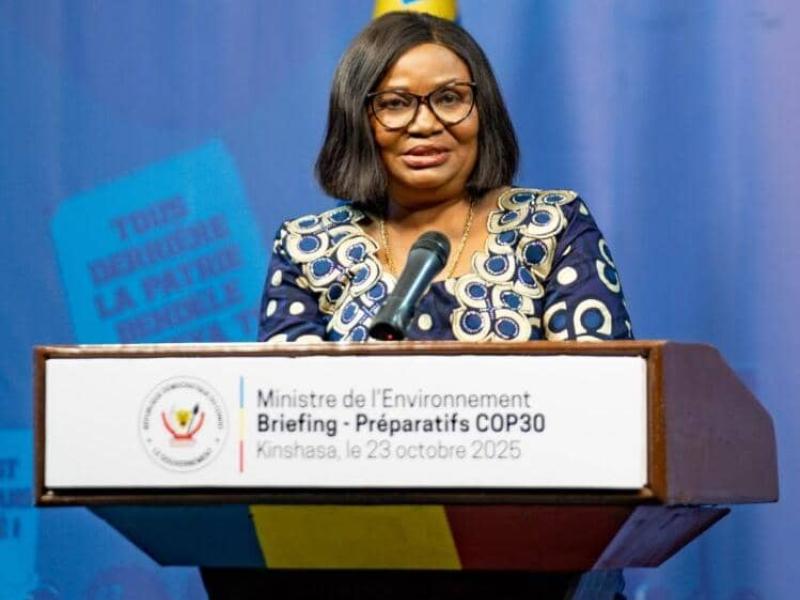 La ministre de l’Environnement, du Développement Durable et de la Nouvelle Économie du Climat, Marie Nyange Ndambo