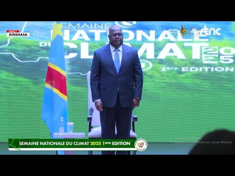 Le président de la RDC Félix Antoine Tshisekedi lors du lancement de la 1ère édition de la semaine nationale du climat 2025