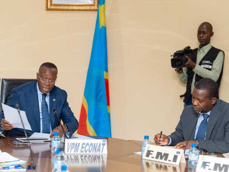 Calixte Ahokpossi, Chef de mission du FMI en RDC reçu par le VPM Daniel Mukoko Samba