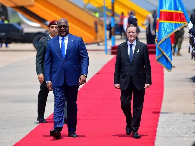 Le Président israélien, Isaac Herzog reçu par Félix Tshisekedi, lors de sa visite en RDC [photo d’illustration]