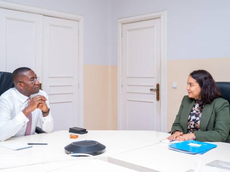 Madame Mouna El Jahouri, Directrice Pays de l’UNOPS en RDC reçu par le ministre du Plan Guylain Nyembo