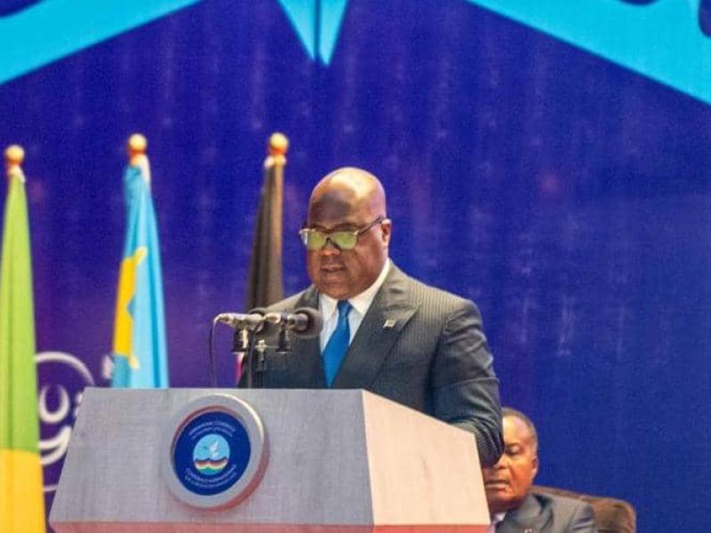 Félix Tshisekedi lors de son allocution au 9ème Sommet de la CIRGL à Kinshasa