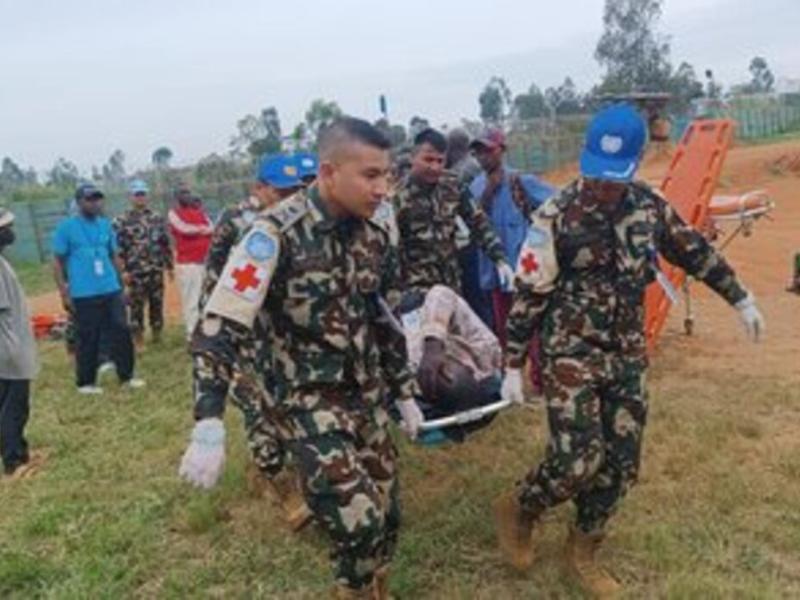 Des casques bleus de la MONUSCO apportent une assistance médicale aux civils dans l’est de la RDC [photo d’illustration]