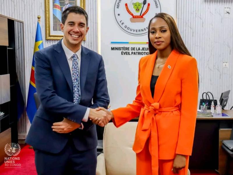 Felipe Paullier reçu par Grace Kutino, ministre de la Jeunesse et de l’Éveil patriotique en RDC