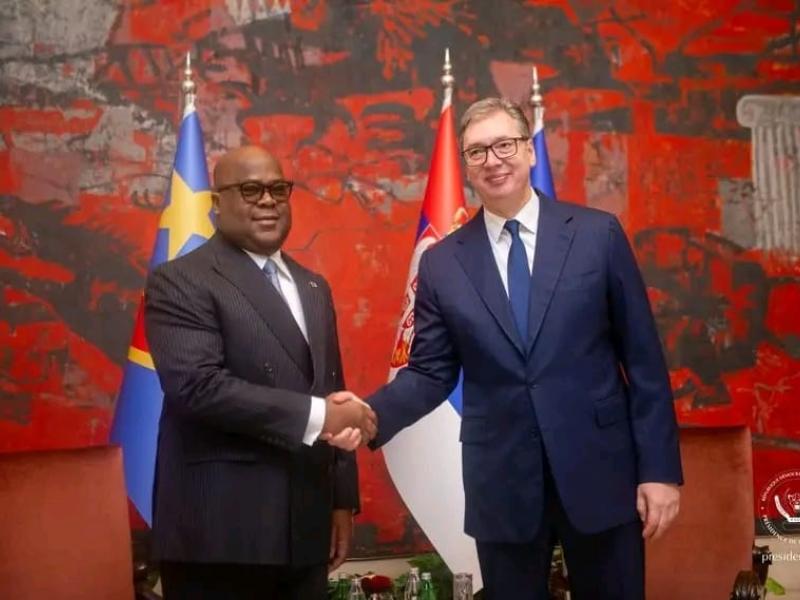 Le président Félix Tshisekedi et son homologue serbe Aleksandar Vučić [photo d'illustration]