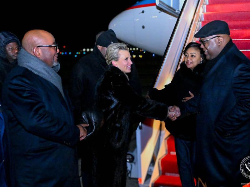 Arrivée du président Tshisekedi à Washington accompagné d’Aimé Boji et d’autres ministres