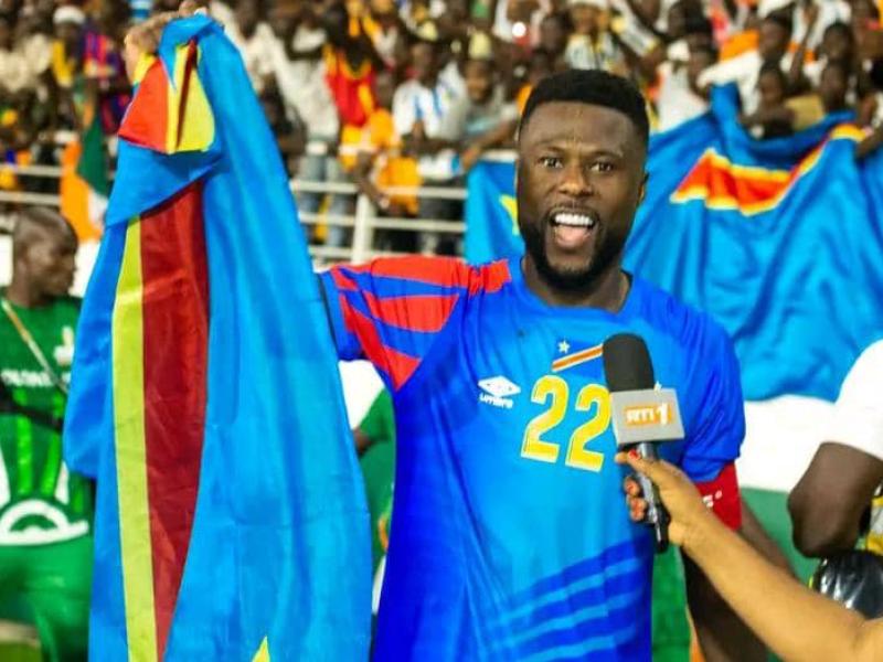 Le Capitaine des Léopards, Chancel Mbemba célébrant une victoire des Léopards lors de la CAN en Côte d'Ivoire [photo d'illustration]