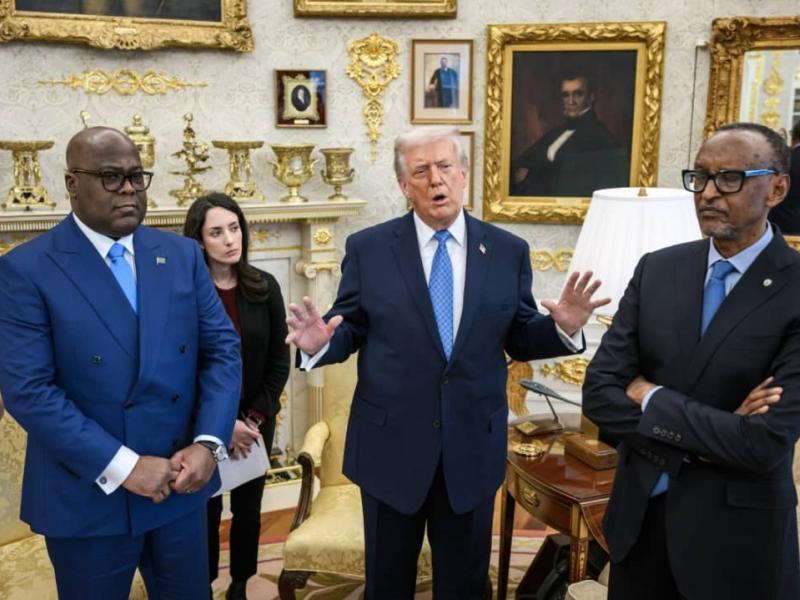 Les présidents congolais Félix Tshisekedi et rwandais Paul Kagame au tour du président américain Donald Trump [photo d'illustration]