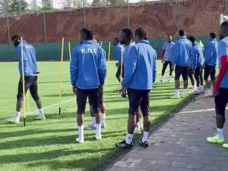Les joueurs de la RDC en pleine séance d'entraînement ce lundi 22 décembre 2025 avant de croiser le Benin