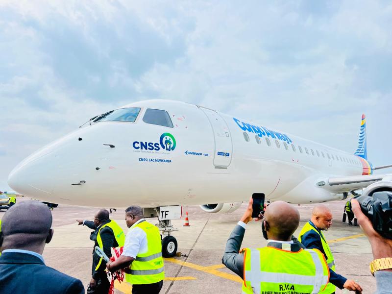 Un des aéronefs que la CNSS a acquis pour Congo Airways