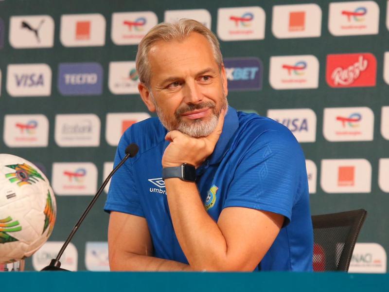 Le Sélectionneur des Léopards congolais, Sébastien Desabre en conférence de presse. [Photo d'illustration]