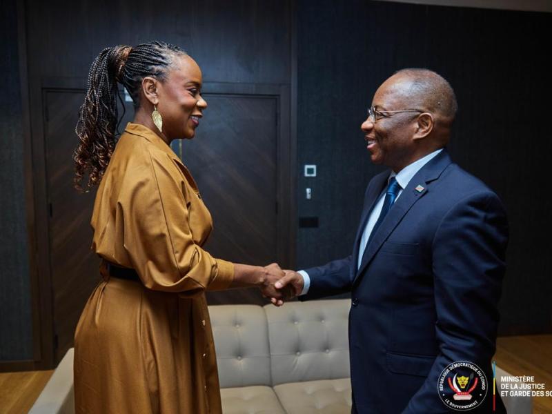 L’ambassadrice de la RDC au Qatar, Valérie Kabeya, reçue à Kinshasa, par le ministre de la Justice, Guillaume Ngefa