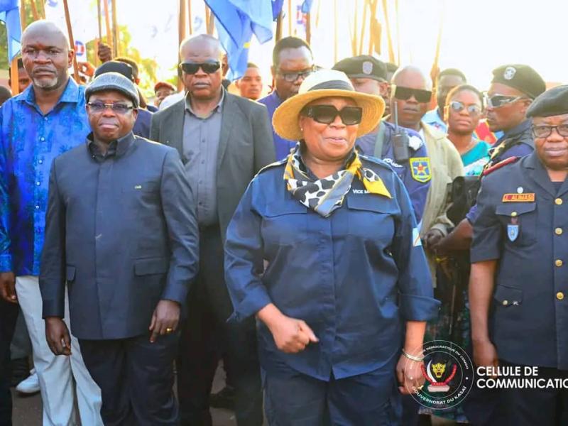L'arrivée de la vice-ministre de l'Intérieur et de sécurité Eugénie Tshiela à Tshikapa