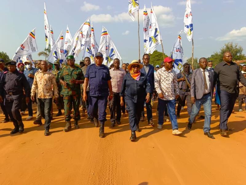 La vice-ministre de l’Intérieur Eugénie Tshiela lors de son arrivée à Kandjaji [photo d'illustration]