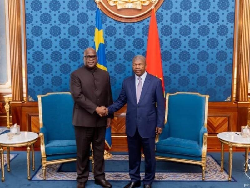 Le Président Félix Tshisekedi et son homologue angolais João Lourenço [photo d'illustration]