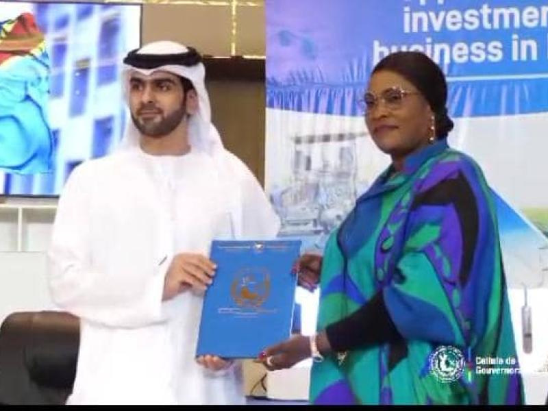 La Gouverneure du Lualaba, Fifi Masuka Saïni et le ministre du commerce extérieur des Emirats Arabes Unis Thani bin Ahmed Al Zeyoudi