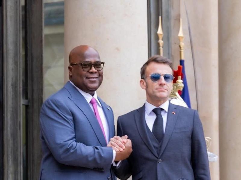 Le Président Félix-Antoine Tshisekedi, et son homologue français Emmanuel Macron à l'Elysée.