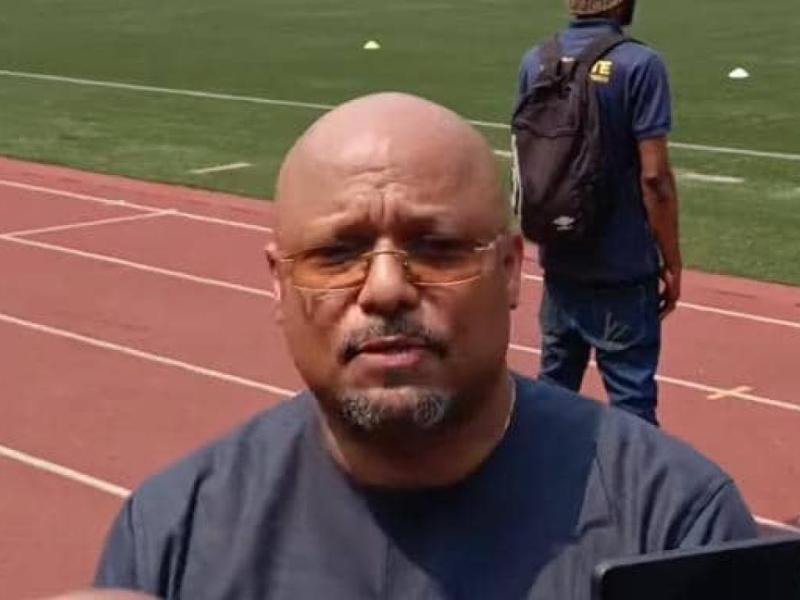 Le président du FC les Aigles du Congo, Vidiye Tshimanga, lors d'une interview accordée à la presse, au Stade des Martyrs de Kinshasa. [Photo d'illustration]